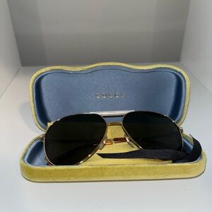 Gucci Gold Aviator Sunglasses
